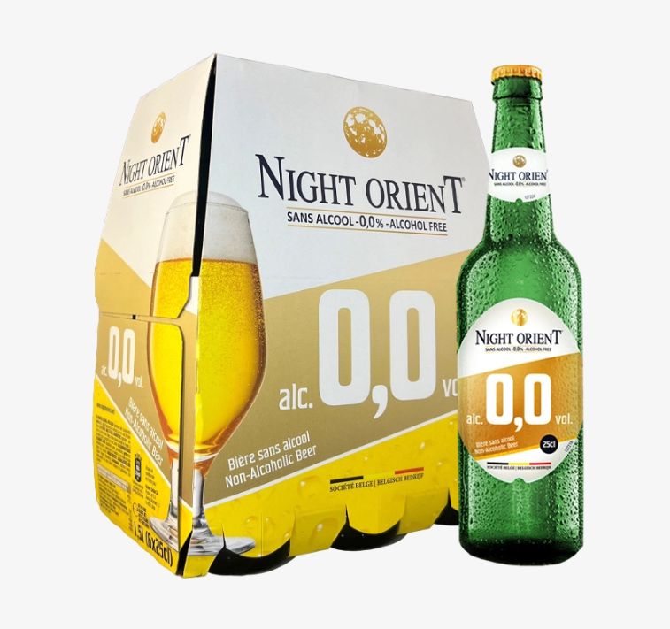 Пиво безалкогольное Night Orient Premium светлое фильтрованное 250 мл, Бельгия