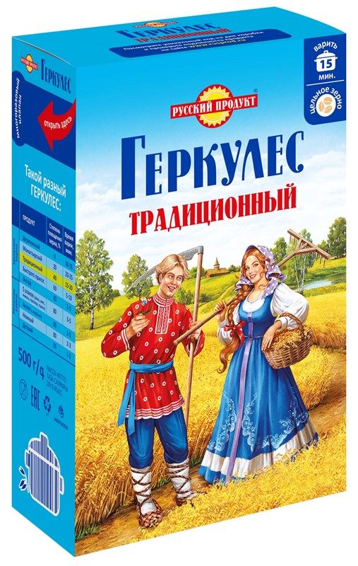 ГеркулесРусскийпродуктТрадиционныйовсяныехлопья,500г