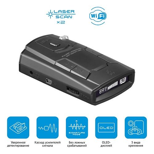 iBOX Pulsar LaserScan WiFi Signature/Автомобильный сигнатурный радар детектор с GPS/ГЛОНАСС