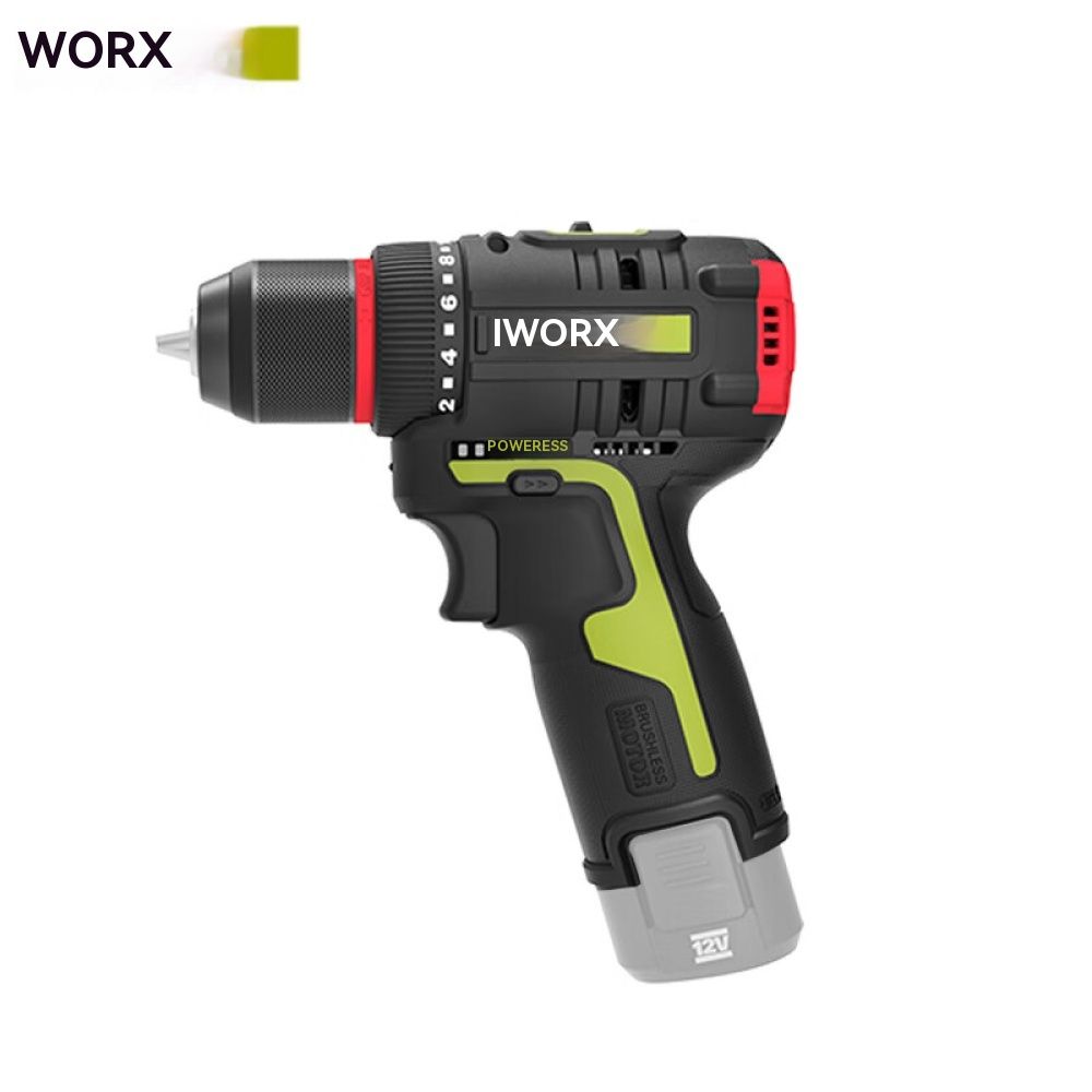 WORX12VЗарядноебесщеточноеэлектрическоесверлоWU130X.22(2батареии1зарядноеустройство)