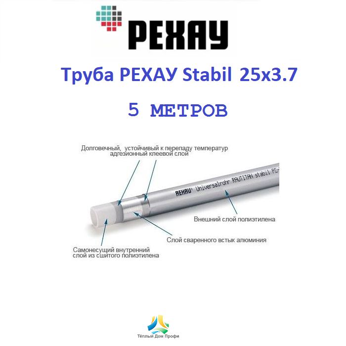 ТрубаРЕХАУ(Rehau)STABIL25х3,7-5метров.