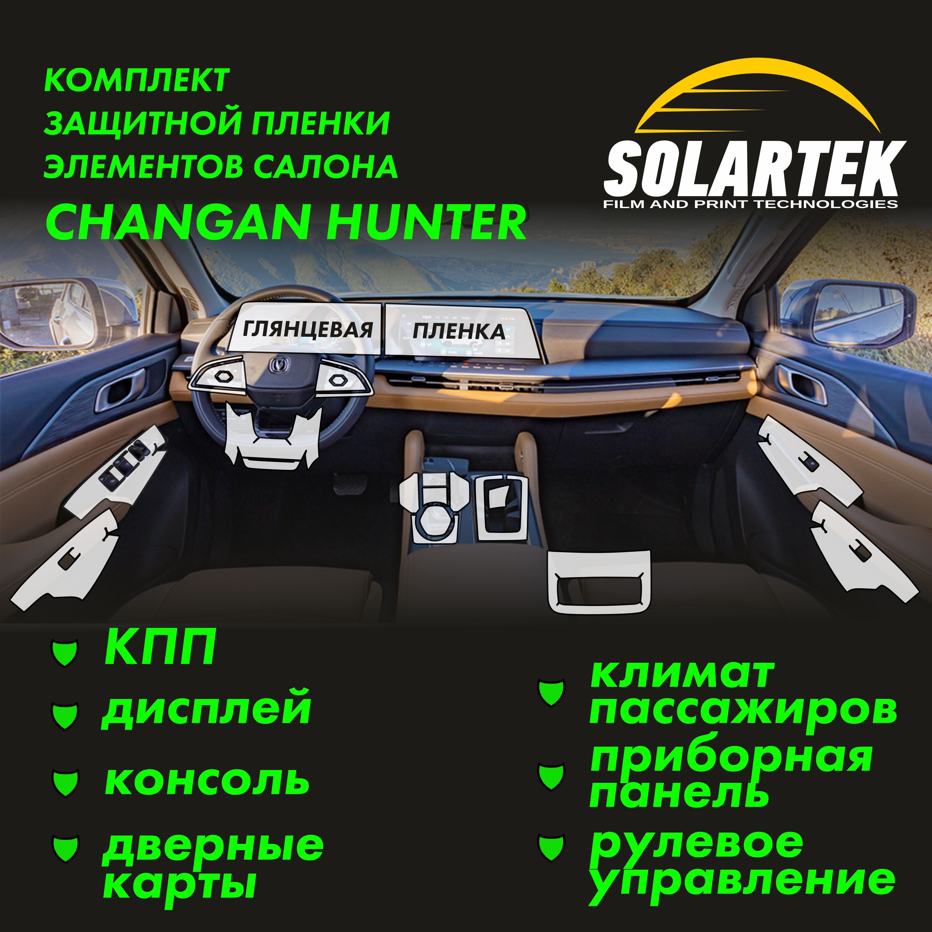 CHANGAN HUNTER PLUS Комплект защитных глянцевых пленок