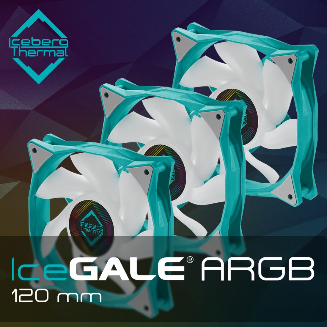 ВентиляторыIcebergThermalIceGALEARGB120Teal3шт