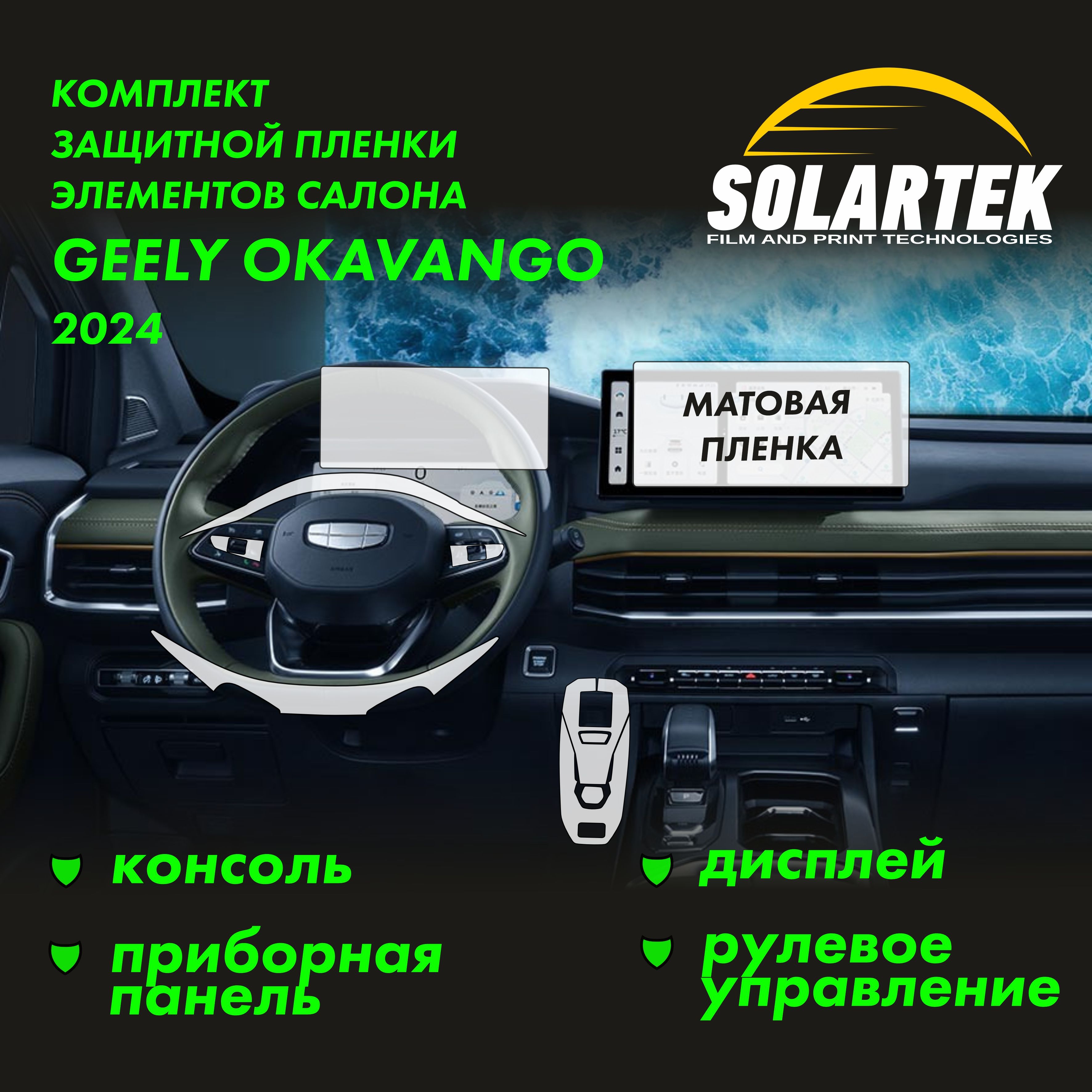 GEELY OKAVANGO Комплект защитных матовые пленок