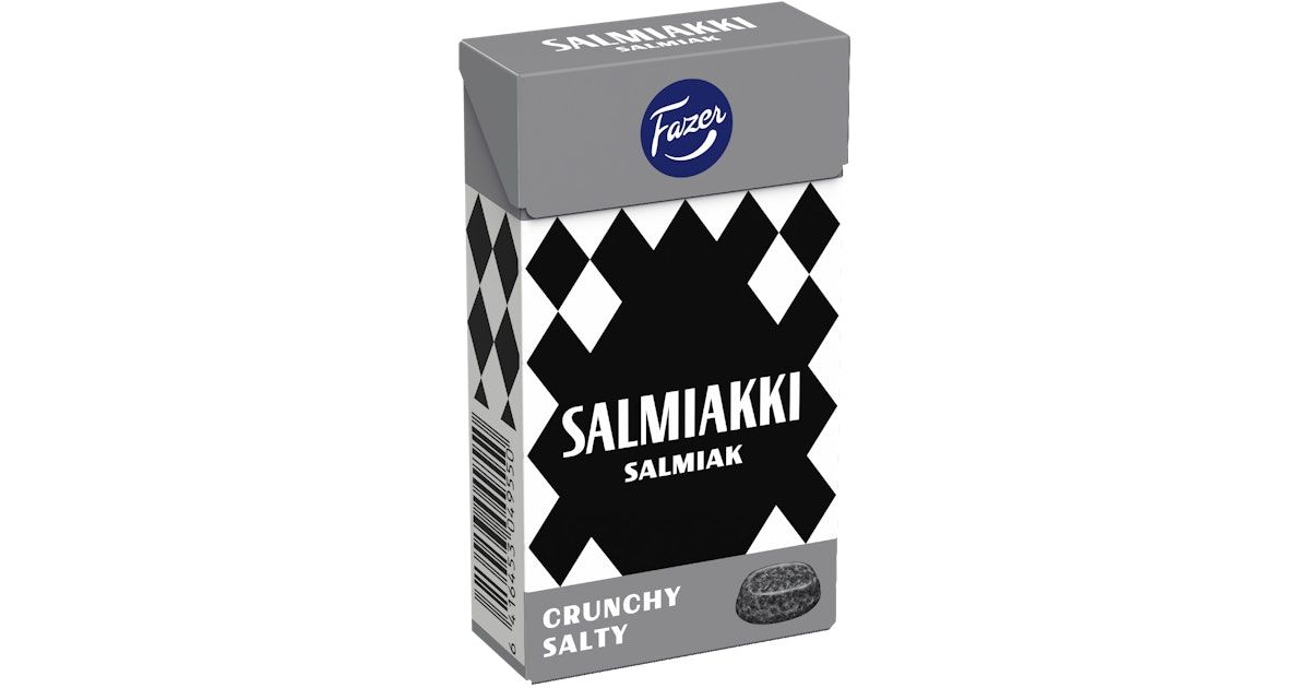 Fazer жевательные конфеты Salmiakki "Crunchy Salty" с соленой лакрицей 38 г (из Финляндии)