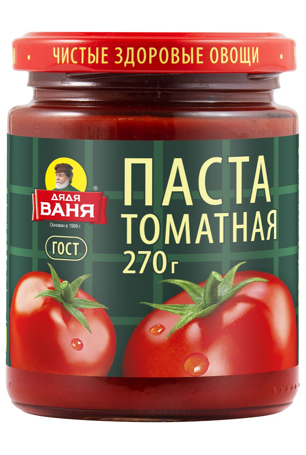 Томатная паста Дядя Ваня, 25%, ГОСТ, 270 г