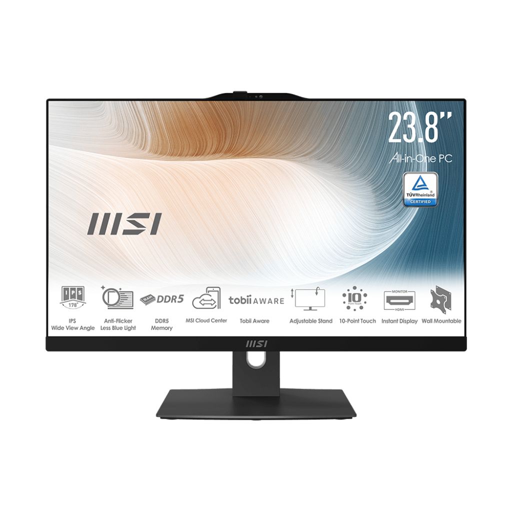 MSI 23.8" Моноблок 9S6-AE0721-1031 (Intel Core 5 120U, RAM 8 ГБ, SSD 512 ГБ, Intel Iris Xe Graphics, Без ОС), 9S6-AE0721-1031, черный