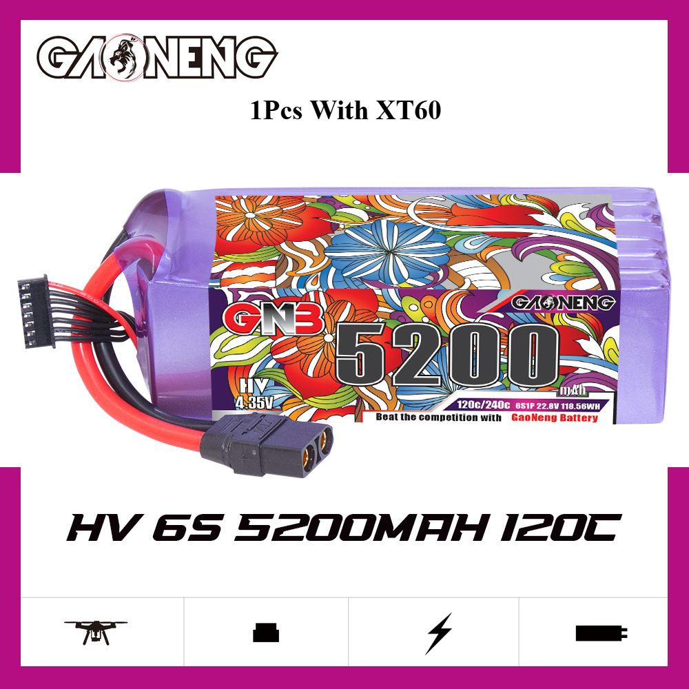 GNB HV 6S 22.8V 5200mAh 120C / 240C литиевая батарея