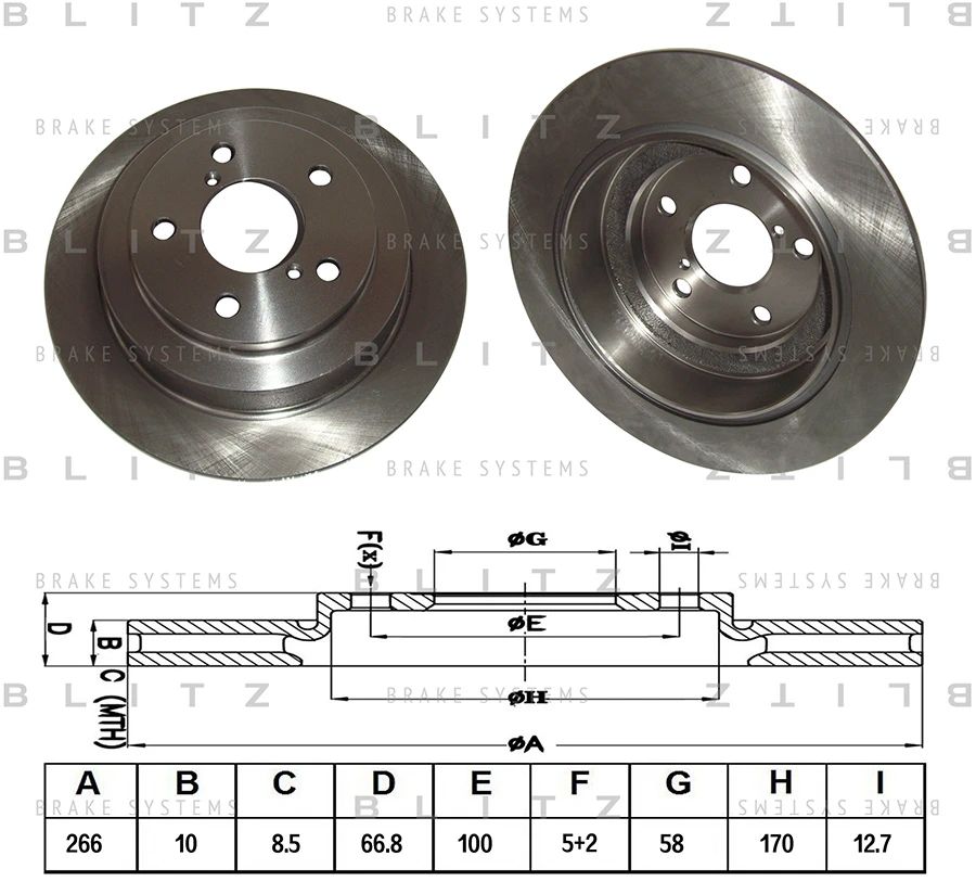 Диск тормозной задний Subaru Impreza/Legacy/Forester 1.8-2.5/1.6i-2.5i 89-03