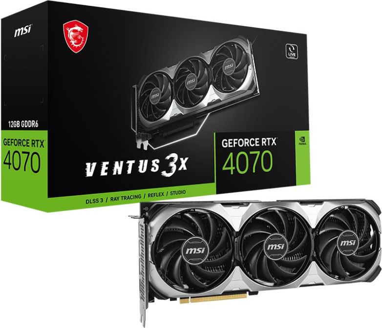 MSI Видеокарта GeForce RTX 4070 VENTUS 3X E1 12 ГБ (RTX 4070 VENTUS 3X E1 12G)