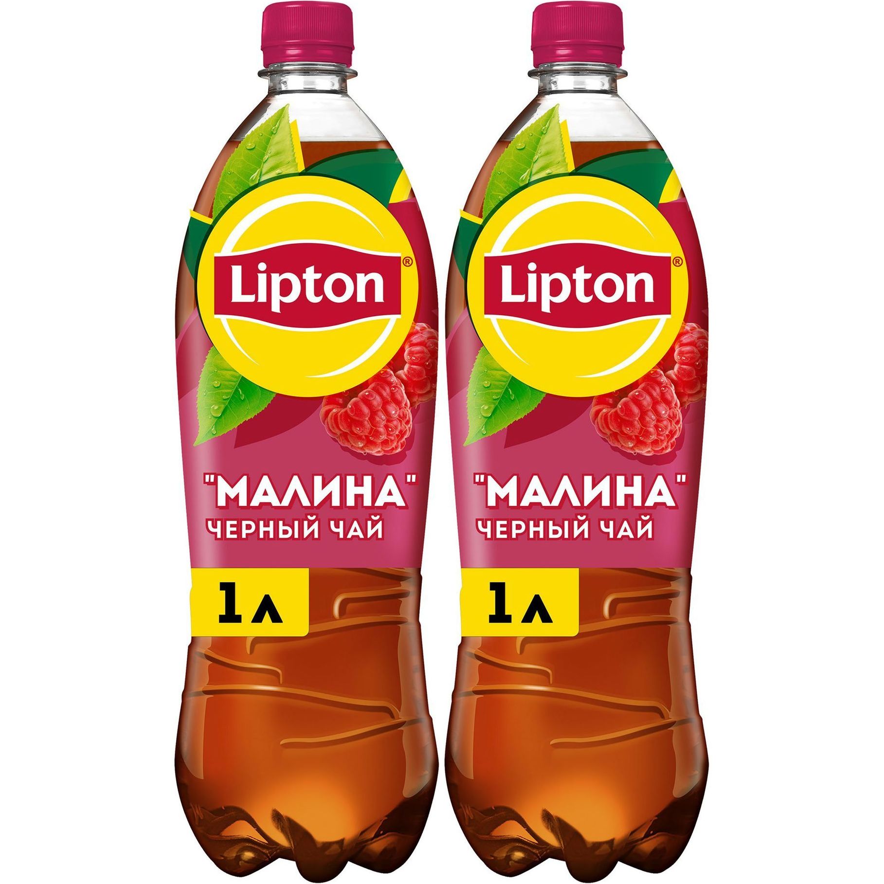 Холодный чай Lipton черный малина 1 л, набор: 2 штуки