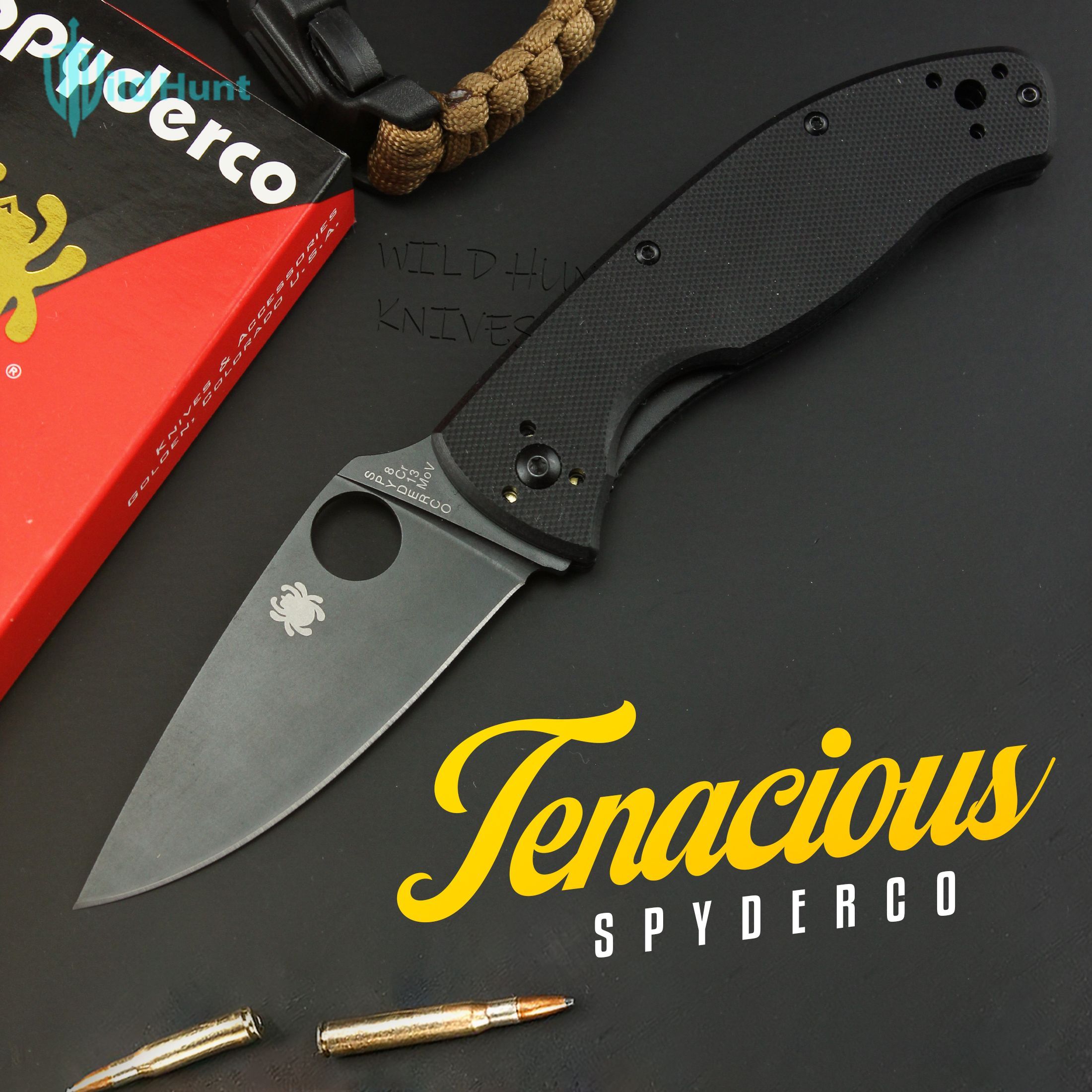 Туристический складной нож Spyderco Tenacious G10 Полностью Черный