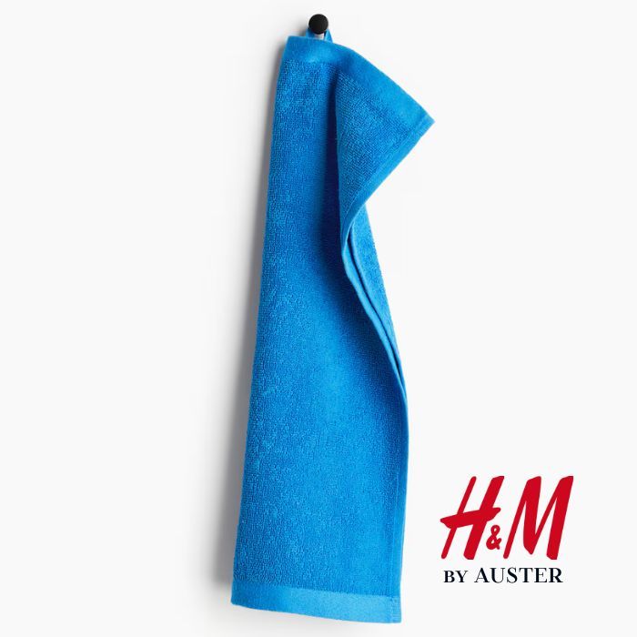 H&M Полотенце для лица, рук, Хлопок, 30x50 см, синий, 1 шт.