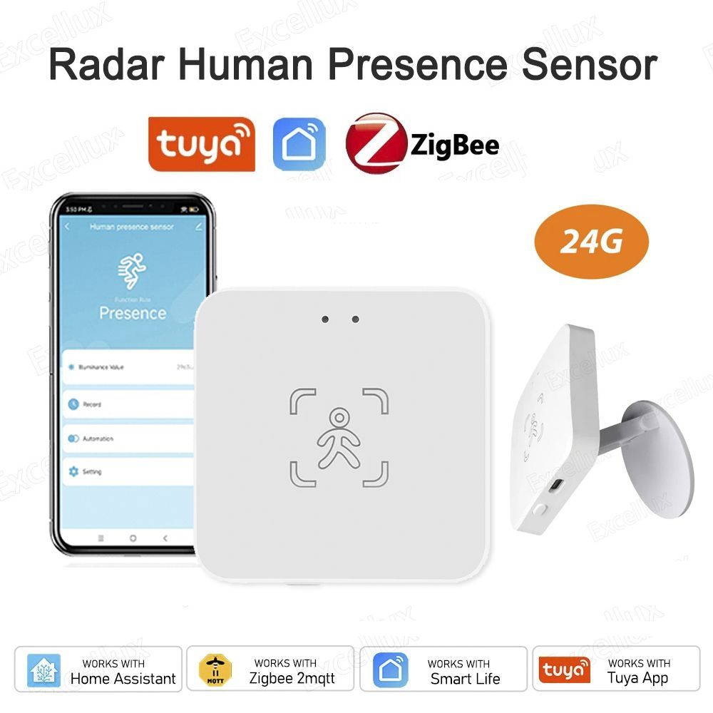 УмныйдатчиксветаидвиженияZigbee3.0,TuyaSmartLife,24GMmWaveРадарДатчикприсутствиячеловеческоготела