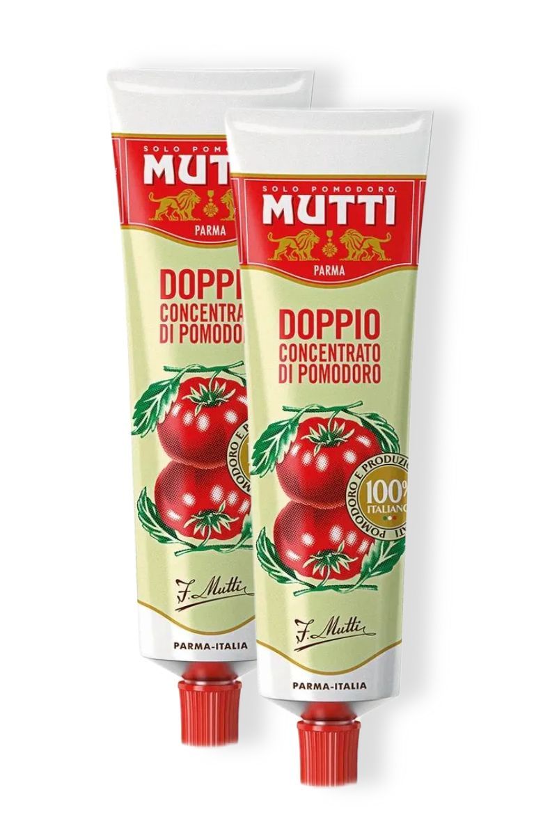 Томатная паста "Doppio concentrato" "Mutti" (Мутти), Италия, 2 тюбика по 130 г