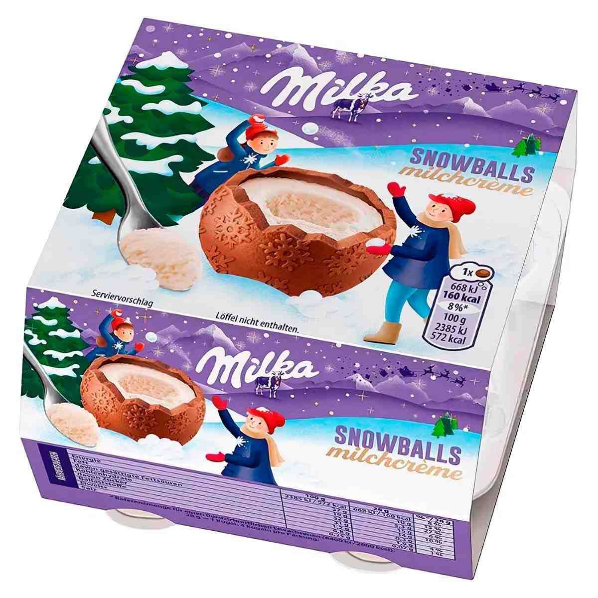 Шоколадные яйца Milka Snowbals 112гр(Германия) 1 шт