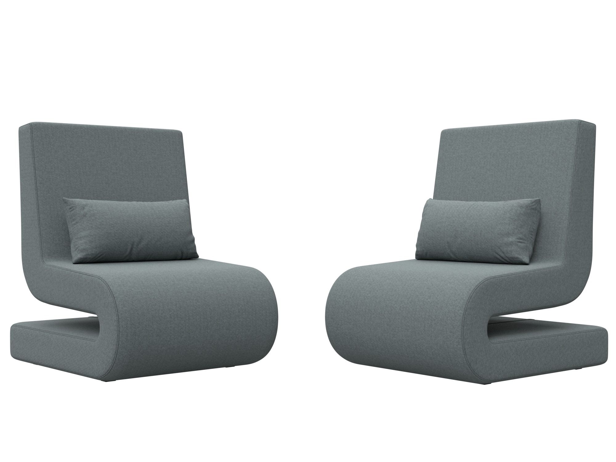 Кресло Волна (2 шт.), рогожка, механизм нераскладной, Амур серый, 65x77x78см. Хит Диванов