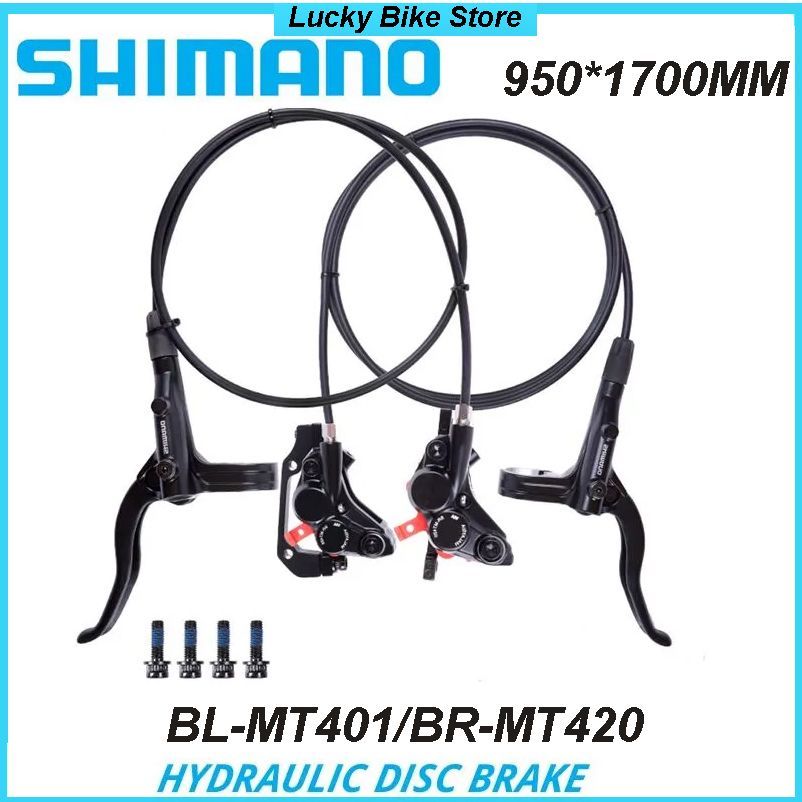 ТормозгидравлическийSHIMANOBL-MT401/BR-MT420дисковыйкомплектпередний,(перед950ммхзад1700мм)