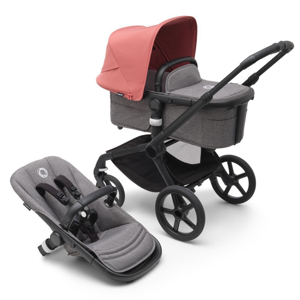 Коляска 2в1 Bugaboo Fox 5 Black/Grey Melange