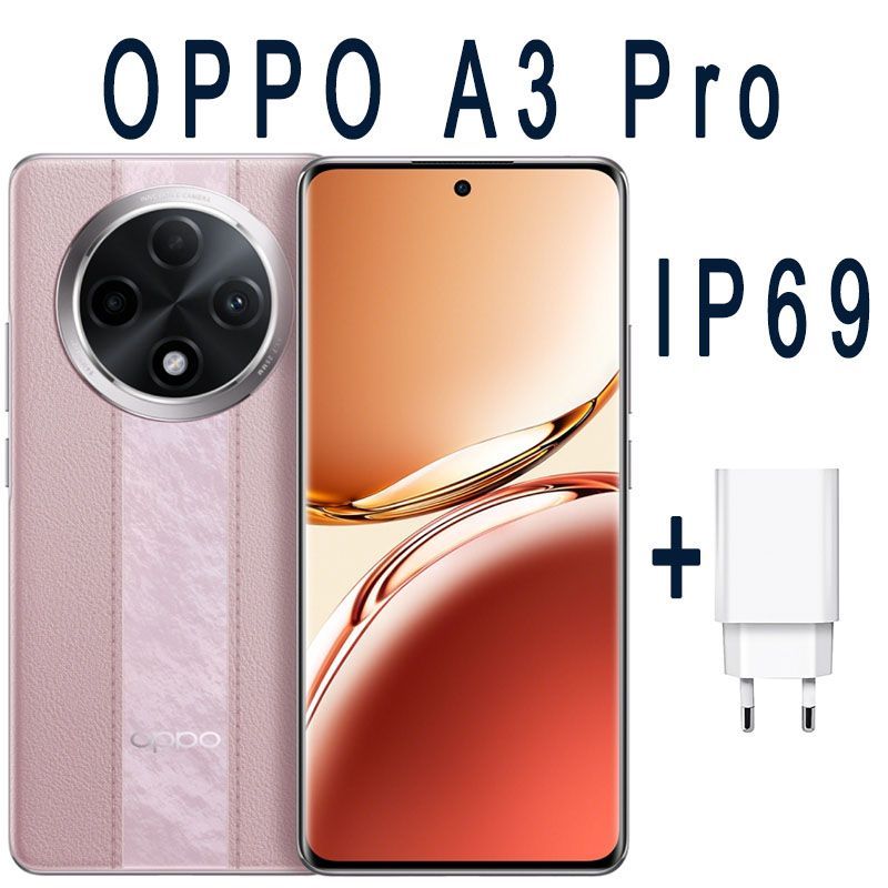 OPPOСмартфонOPPOA3ProIP696.7"AndroidТелефон64MPOTAГуглигрыРусскийCN8/256ГБ,розовый