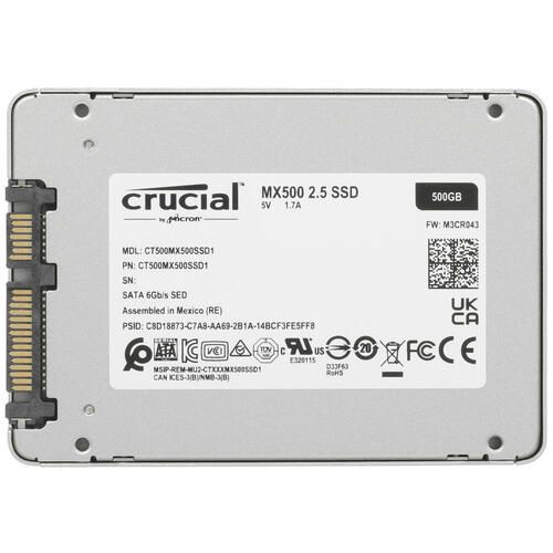 Crucial 500 ГБ Внутренний SSD-диск 500 ГБ, 560 Мбайт/сек, 180 ТБ ([CT500MX500SSD1])