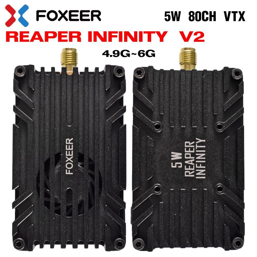 Foxeer 4.9 6G Reaper Infinity V2 5 Вт VTX 80-канальный SMA Встроенный микрофон и вентилятор