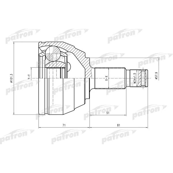 ШРУС наружн к-кт 27x58x29 FIAT: Ulysse02-, LANCIA: Phedra 02- PATRON PCV1495, oem 1485695080