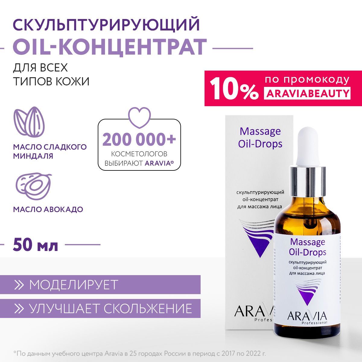 ARAVIA Professional Скульптурирующий oil-концентрат для массажа лица Massage Oil-Drops, 50 мл