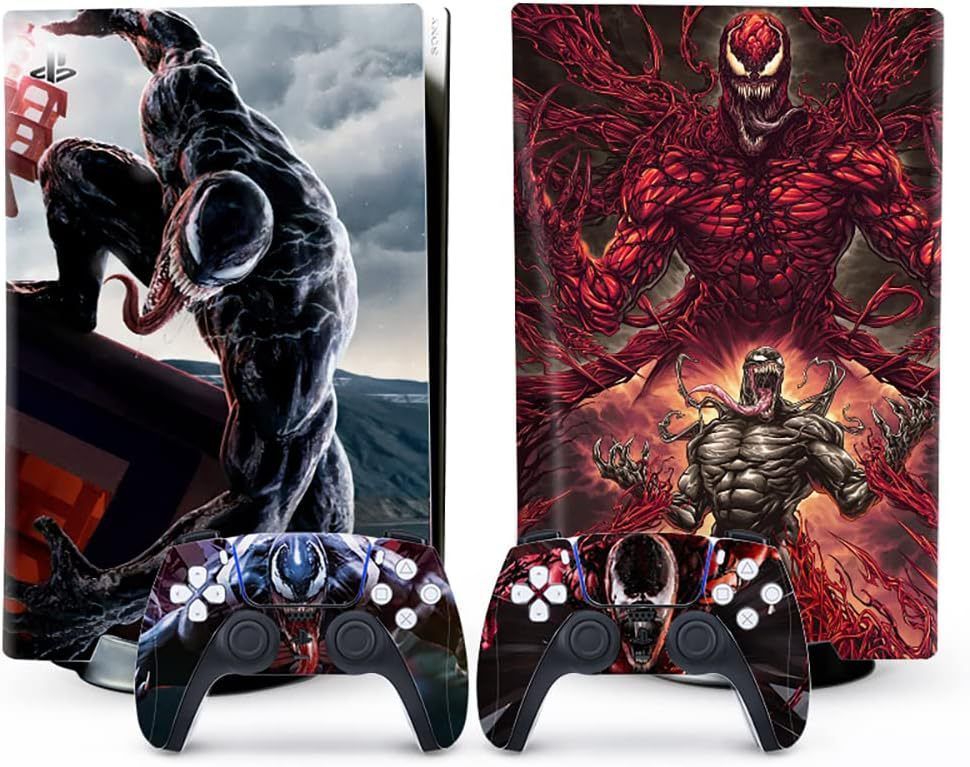 Наклейка PS5 VENOM VS CARNAGE защитная на игровую консоль PlayStation 5 Disk Edition полный комплект