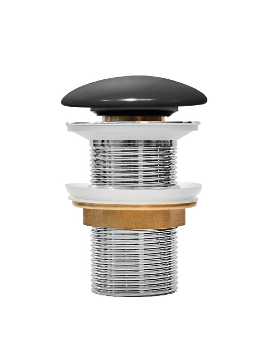 Фото товара на маркетплейсе ozon Донный клапан для раковины, без перелива, система клик-клак, черный матовый, IDDIS, Optima Home, OPHBM00i88