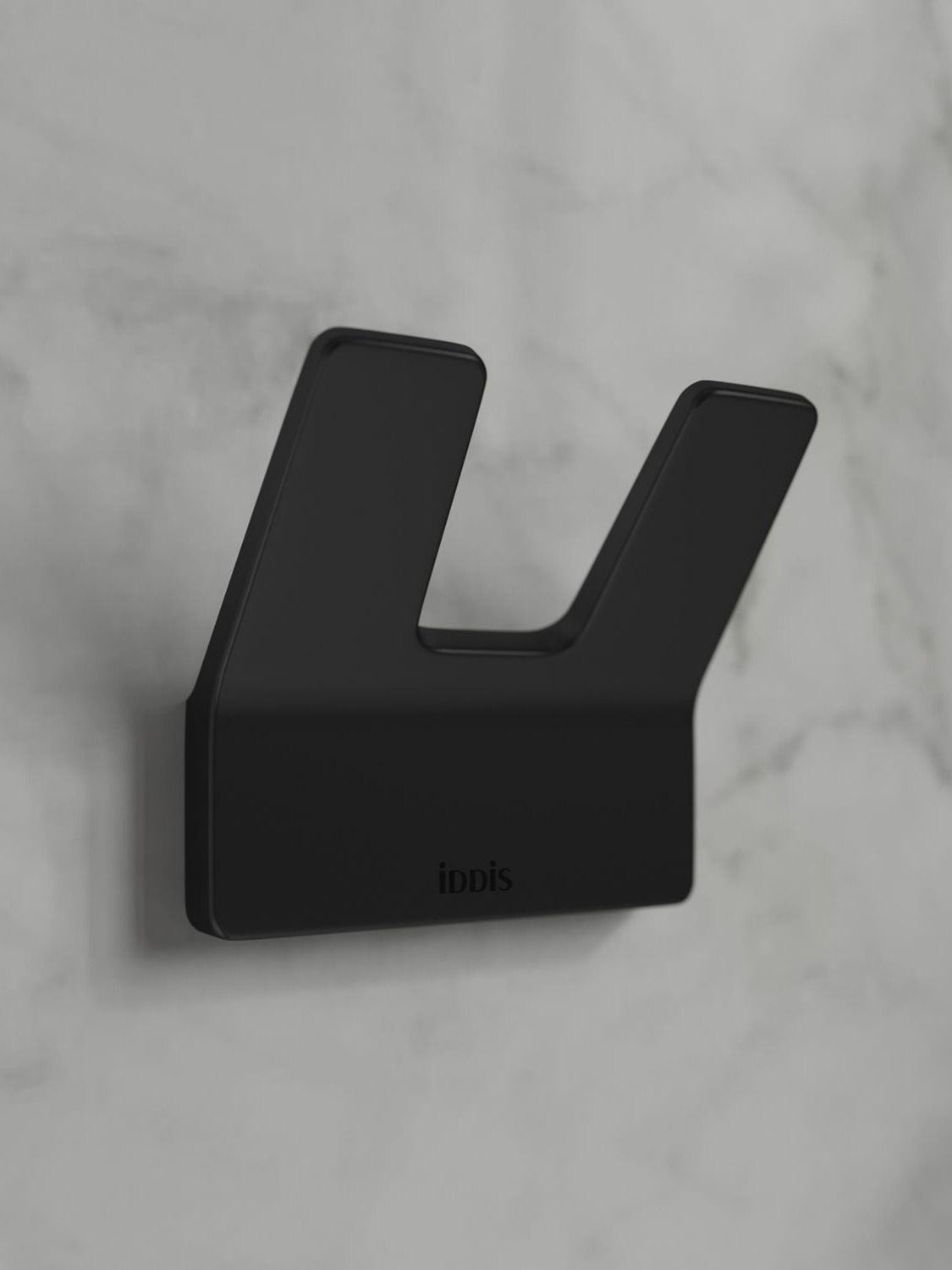 Фото товара на маркетплейсе ozon Крючок двойной для ванной комнаты IDDIS, черный, сплав металлов, Slide, SLIBS20i41