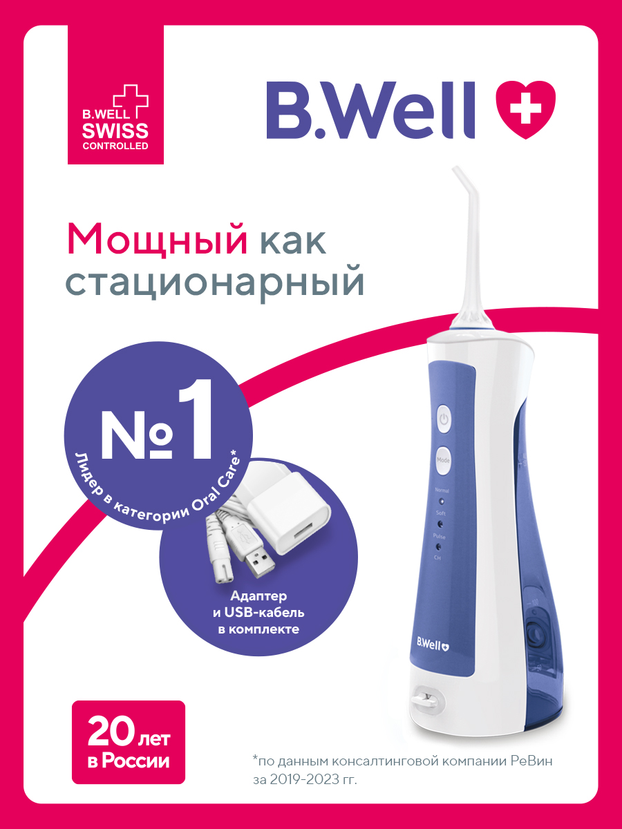 ПортативныйирригатордляполостиртаB.WellPRO-911садаптером,3режимаработы