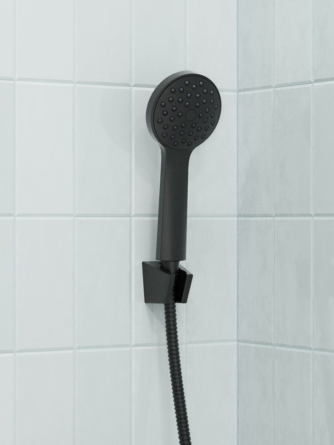 Фото товара на маркетплейсе ozon Душевой комплект (лейка 1 режим, держатель для лейки, шланг 1,5 м), черный матовый, IDDIS, Buena, BUE1FB0i16