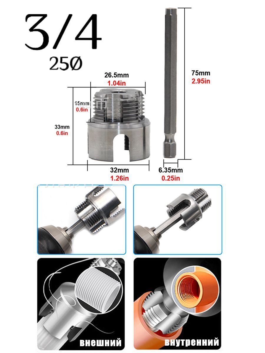Насадканашуруповёртдлянарезкирезьбы