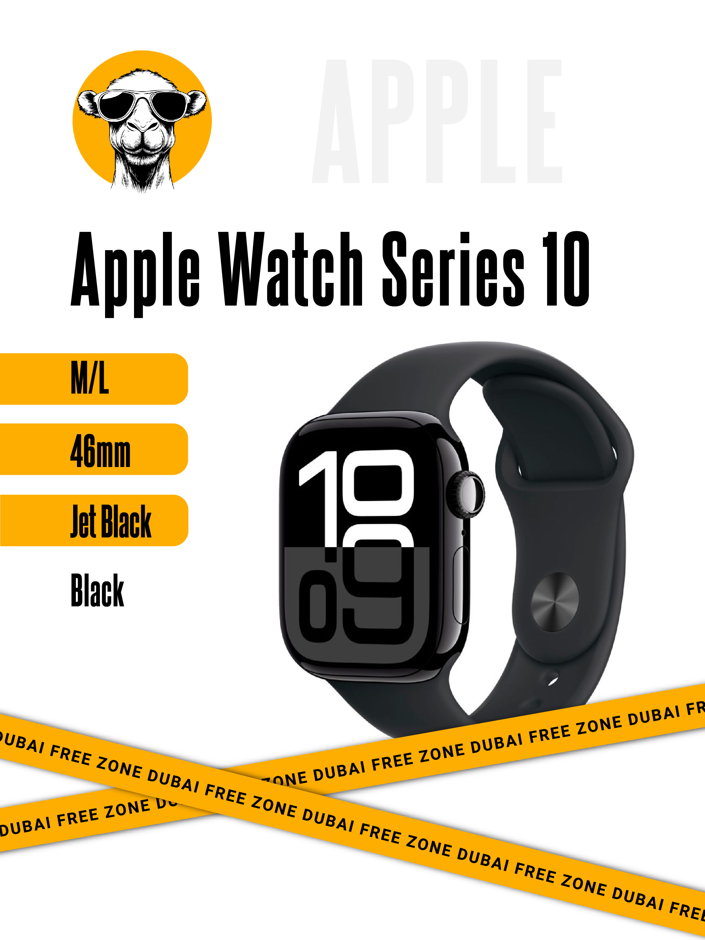 AppleУмныечасыWatchSeries10,46mm,JetBlackM/L