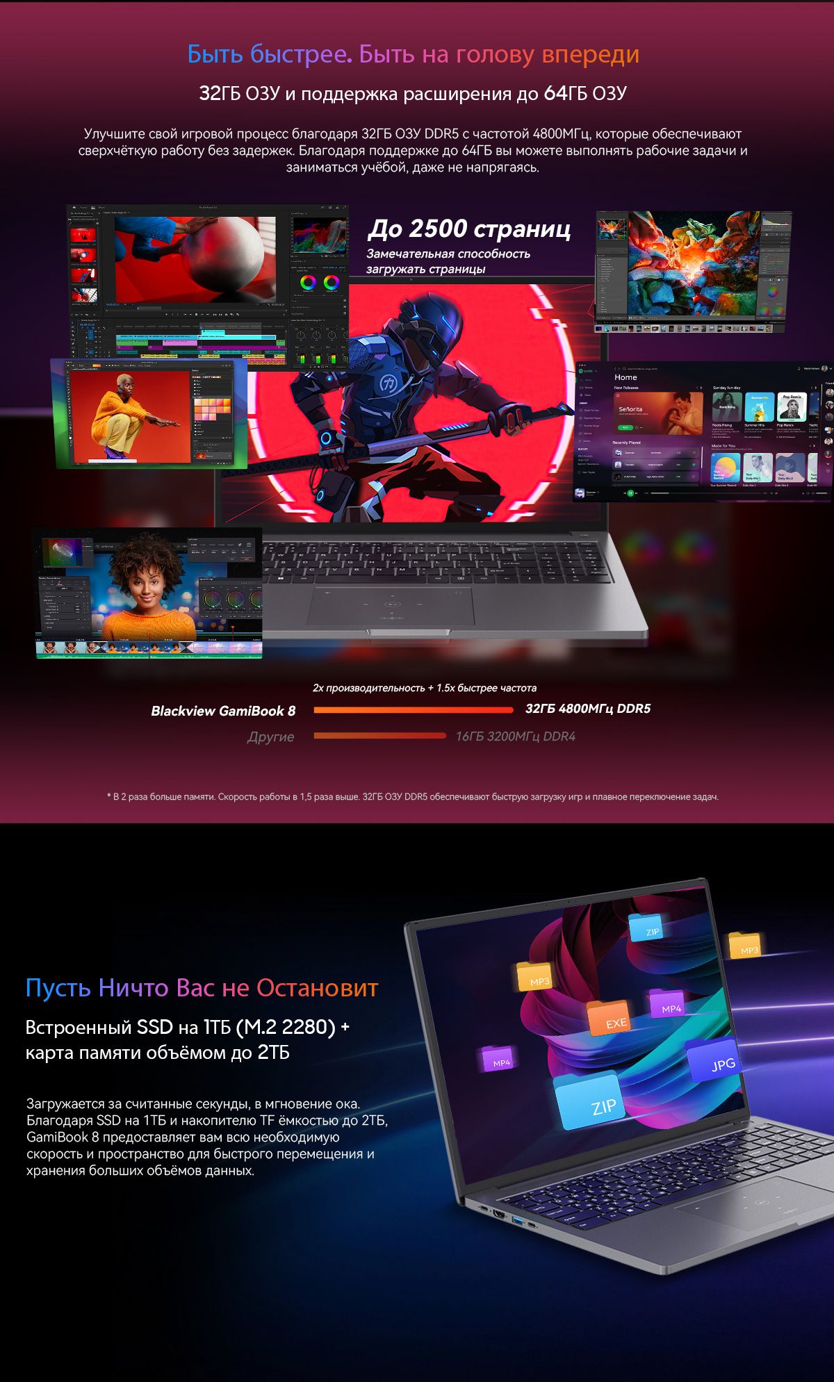 Blackview GamiBook 8,512ГБ ССД + расширение до 2ТБ，Цельнометаллический(图8)