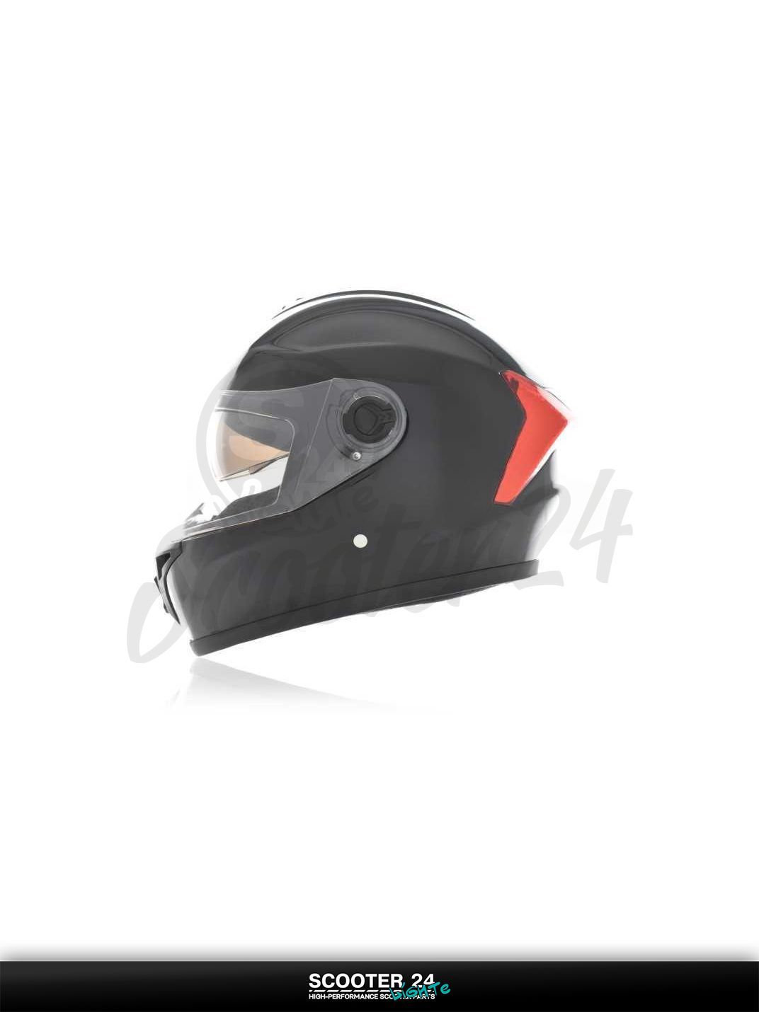 Шлем интеграл "IBK" (#M9, черный глянец, L, очки) универсальный на мотоцикл мопед и скутер / эндуро / питбайк / квадроциклы ATV