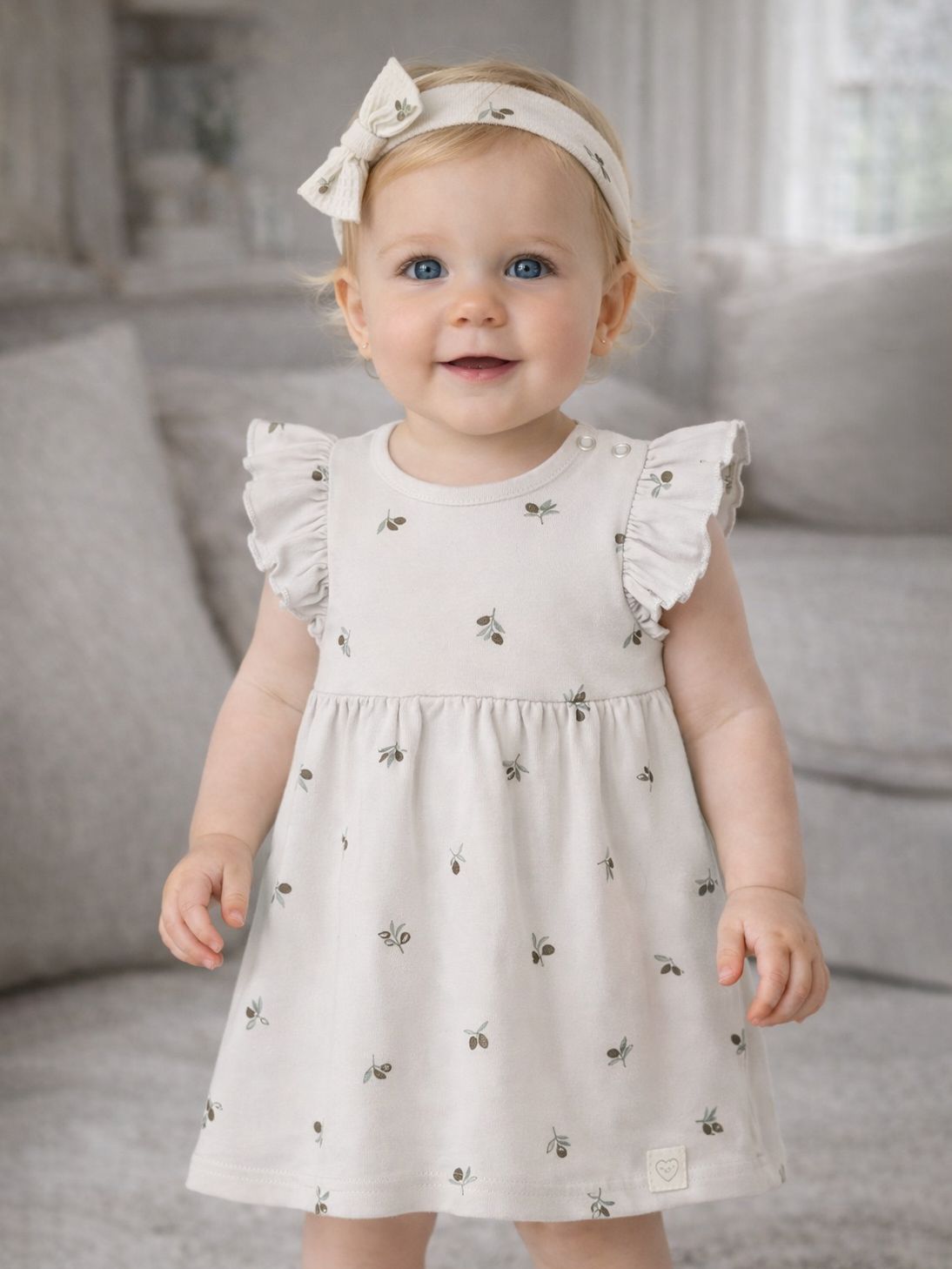 Комплект детский для девочки: платье и повязка Крошка Я, рост 68-74