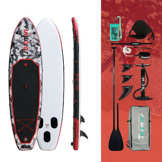 Сап Борд с тремя плавниками Funwater Honor красный / SUP Funwater Honor ...