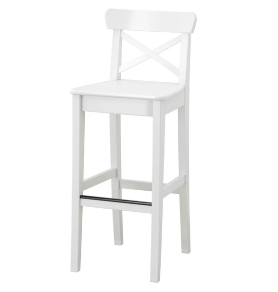 Стул Ингольф / INGOLF барный со спинкой белый Икея IKEA 64 см - купить ...