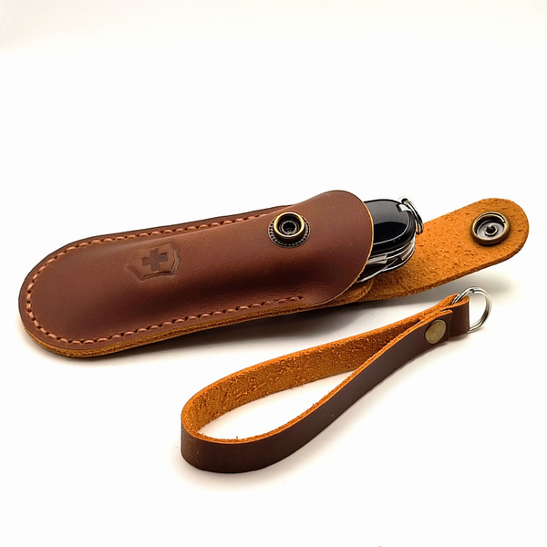 Чехол КОЖАНЫЙ подвесной для ножа VICTORINOX 91 мм, толщиной до 3 уровня ...