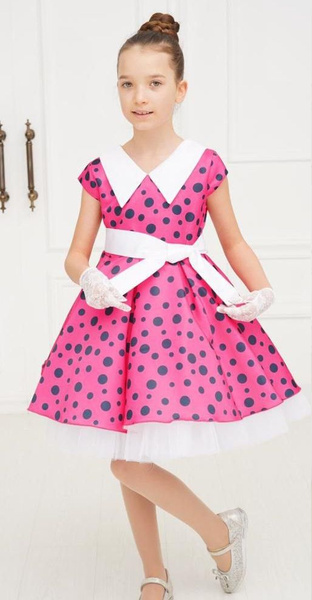 Платье стиляги с рисунком, темно-розовый 30 Танцы, Девочки, На любой ...