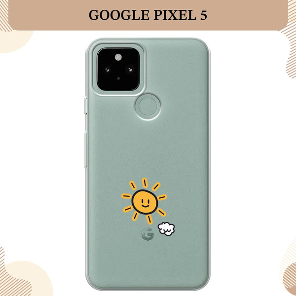 Силиконовый чехол на Google Pixel 5 / Гугл Пиксель 5 Солнышко рисунок ...