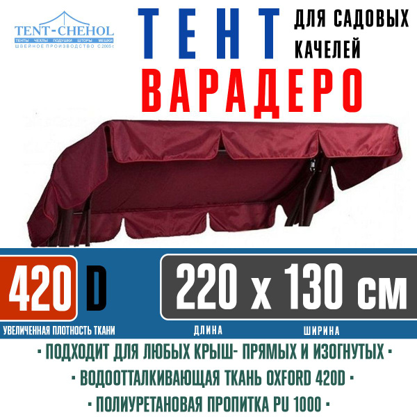 Тент для садовых качелей TENT-CHEHOL 130x20 см, Полиэстер купить по ...