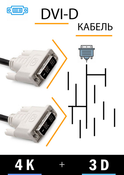 Кабель DVI-D 1Б - купить по низкой цене в интернет-магазине OZON ...