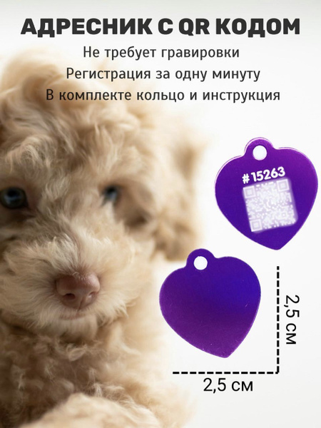Адресник для собак и кошек с QR кодом - купить с доставкой по выгодным ...