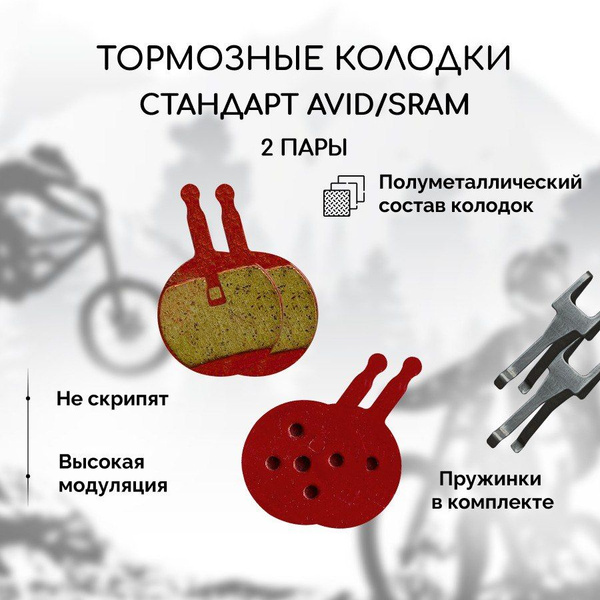 Полуметаллические тормозные колодки для велосипеда дисковые BM-08S ...