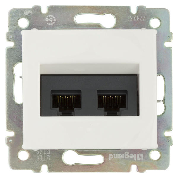Розетка компьютерная двойная встраиваемая Valena RJ45 UTP cat 5 цвет ...