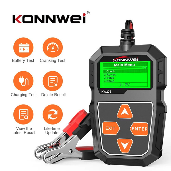 Тестер аккумулятора Konnwei KW208 - купить по выгодной цене в интернет ...