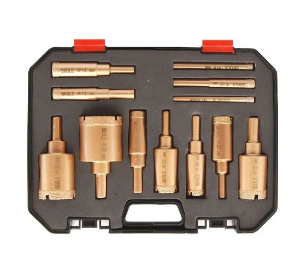 Набор алмазных коронок по керамограниту 12 предметов 6-35мм FANDIO ...